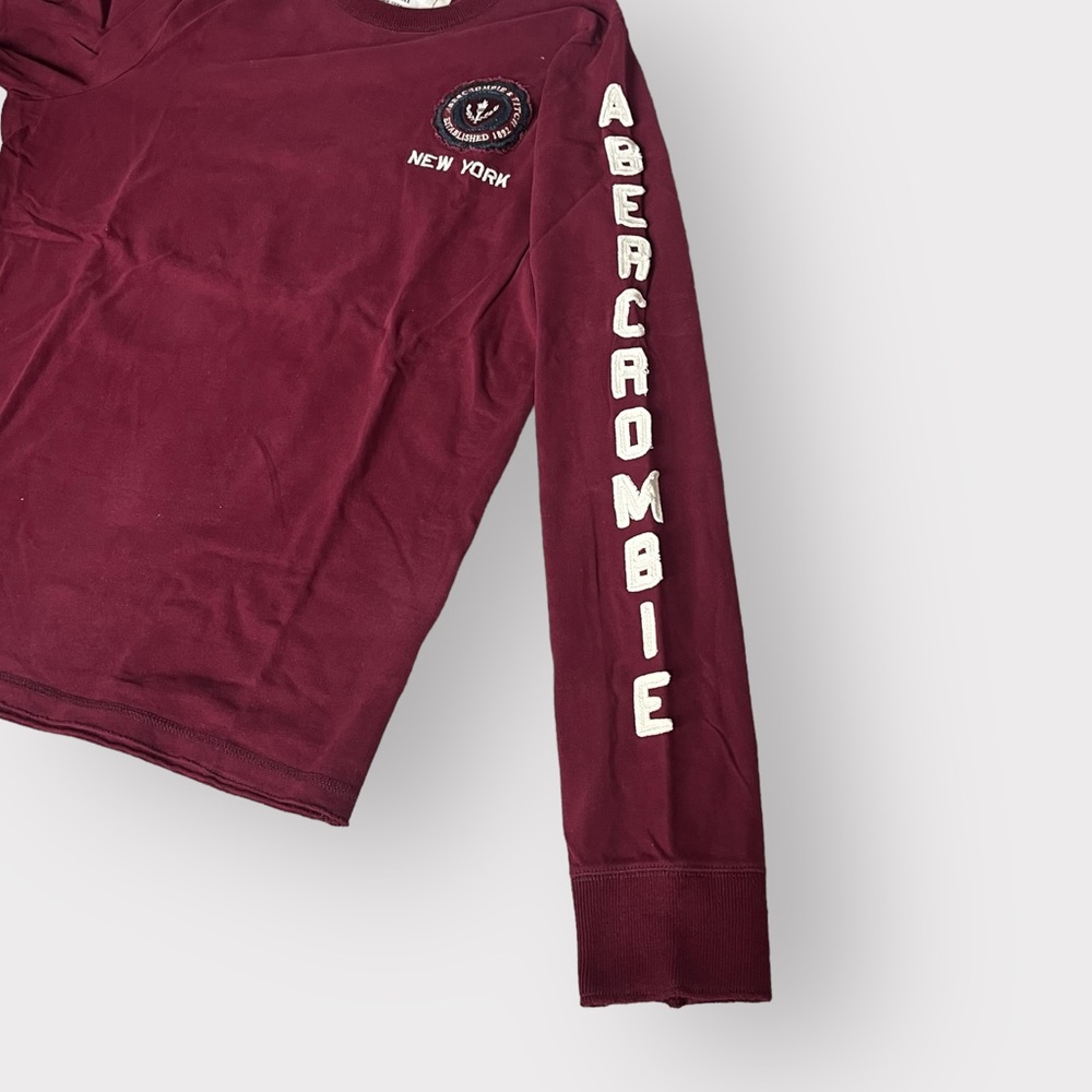 Abercrombie & Fitch Boys Maroon Long Sleeve Muscle Fit Shirt